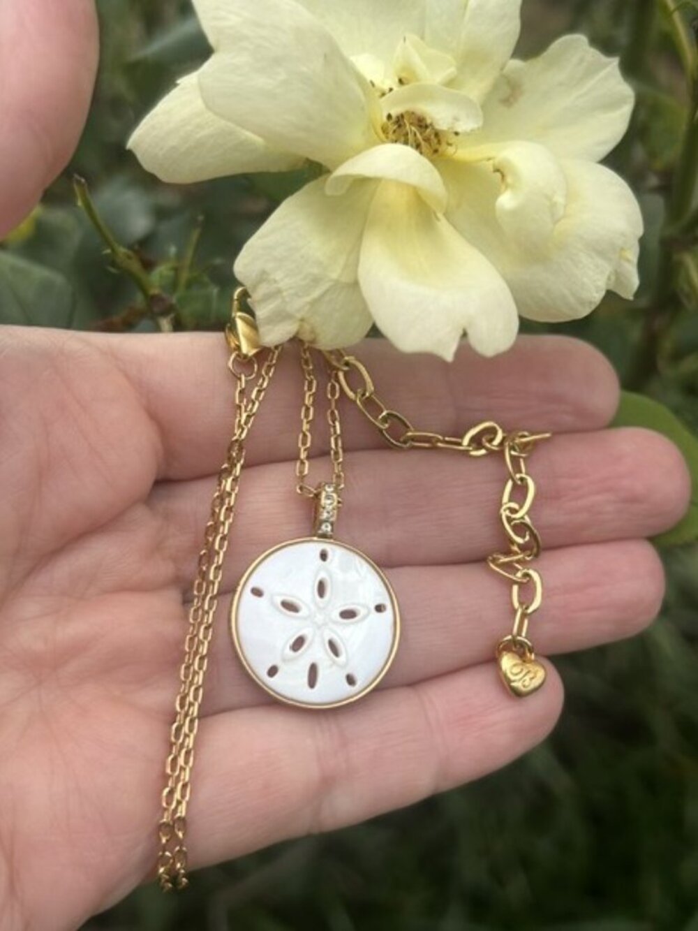 BRIGHTON “Del Mar” Petite MOP Sand Dollar Pendant NECKLACE